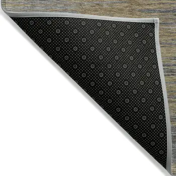8' X 10' Brown Gold And Taupe Abstract Washable Indoor Outdoor Area Rug