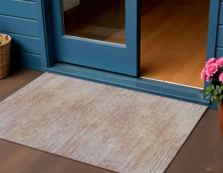 3' X 5' Merlot And Beige Abstract Washable Indoor Outdoor Area Rug