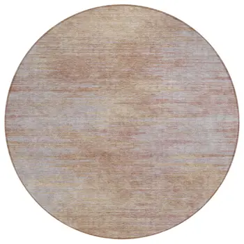 8' Merlot And Beige Round Abstract Washable Indoor Outdoor Area Rug