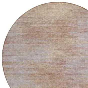 8' Merlot And Beige Round Abstract Washable Indoor Outdoor Area Rug