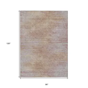 8' X 10' Merlot And Beige Abstract Washable Indoor Outdoor Area Rug