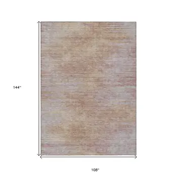 9' X 12' Merlot And Beige Abstract Washable Indoor Outdoor Area Rug