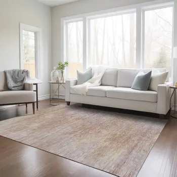 10' X 14' Merlot And Beige Abstract Washable Indoor Outdoor Area Rug