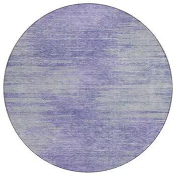 8' Plum And Purple Round Abstract Washable Indoor Outdoor Area Rug
