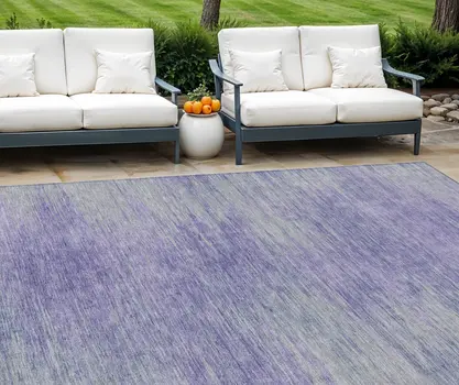 10' X 14' Plum And Purple Abstract Washable Indoor Outdoor Area Rug