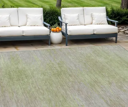 8' X 10' Sage And Artichoke Green Abstract Washable Indoor Outdoor Area Rug