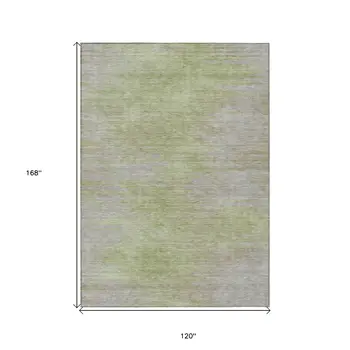 10' X 14' Sage And Artichoke Green Abstract Washable Indoor Outdoor Area Rug