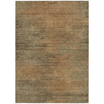 5' X 8' Terra Cotta Brown And Copper Abstract Washable Indoor Outdoor Area Rug