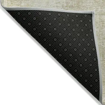 5' X 8' Beige And Taupe Abstract Washable Indoor Outdoor Area Rug