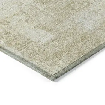 5' X 8' Beige And Taupe Abstract Washable Indoor Outdoor Area Rug