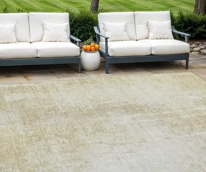 10' X 14' Beige And Taupe Abstract Washable Indoor Outdoor Area Rug