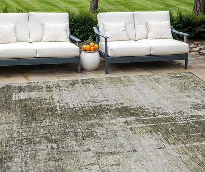 10' X 14' Brown And Tan Abstract Washable Indoor Outdoor Area Rug