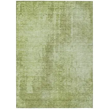 5' X 8' Sage And Green Abstract Washable Indoor Outdoor Area Rug