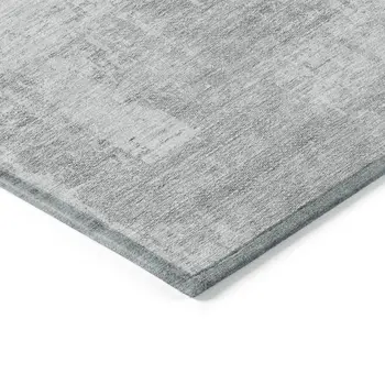 10' X 14' Silver And Gray Abstract Washable Indoor Outdoor Area Rug