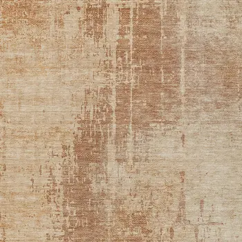 5' X 8' Terra Cotta And Copper Abstract Washable Indoor Outdoor Area Rug