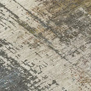 8' Beige Brown And Gray Round Abstract Washable Indoor Outdoor Area Rug