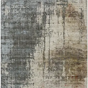 9' X 12' Beige Brown And Gray Abstract Washable Indoor Outdoor Area Rug