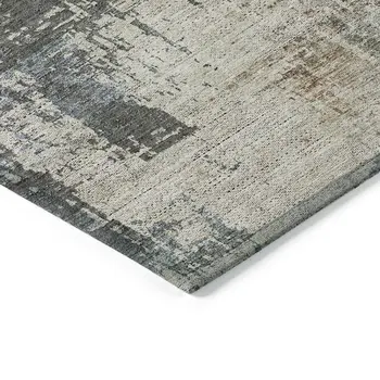 9' X 12' Beige Brown And Gray Abstract Washable Indoor Outdoor Area Rug