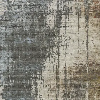 10' X 14' Beige Brown And Gray Abstract Washable Indoor Outdoor Area Rug