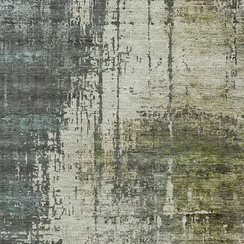 3' X 5' Sage Beige And Brown Abstract Washable Indoor Outdoor Area Rug