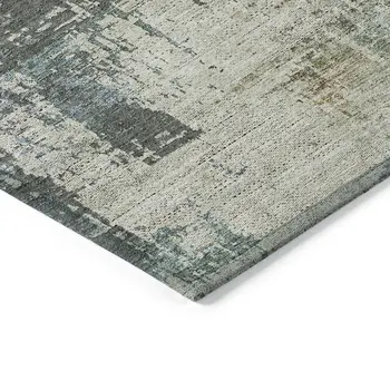 8' X 10' Sage Beige And Brown Abstract Washable Indoor Outdoor Area Rug