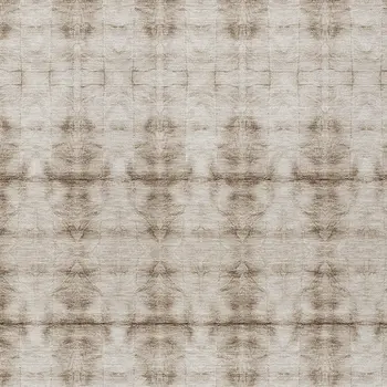 5' X 8' Beige Taupe And Tan Geometric Washable Indoor Outdoor Area Rug