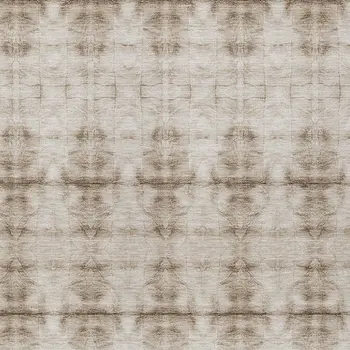 9' X 12' Beige Taupe And Tan Geometric Washable Indoor Outdoor Area Rug