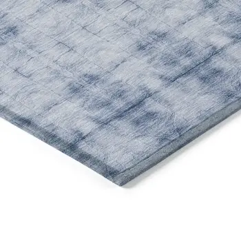 9' X 12' Navy Blue And Sky Blue Geometric Washable Indoor Outdoor Area Rug