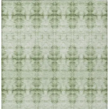 5' X 8' Sage And Green Geometric Washable Indoor Outdoor Area Rug