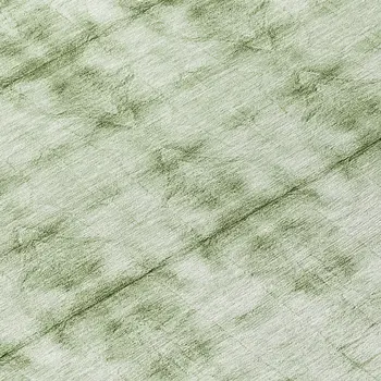 8' Sage And Green Round Geometric Washable Indoor Outdoor Area Rug