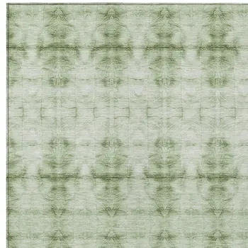 10' X 14' Sage And Green Geometric Washable Indoor Outdoor Area Rug