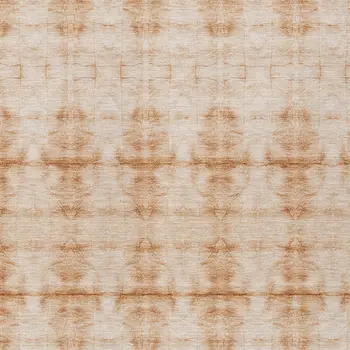 3' X 5' Salmon And Ivory Geometric Washable Indoor Outdoor Area Rug