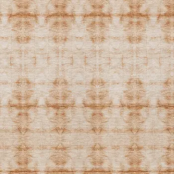 8' X 10' Salmon And Ivory Geometric Washable Indoor Outdoor Area Rug