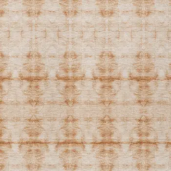 9' X 12' Salmon And Ivory Geometric Washable Indoor Outdoor Area Rug