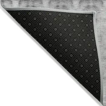 9' X 12' Silver And Gray Geometric Washable Indoor Outdoor Area Rug