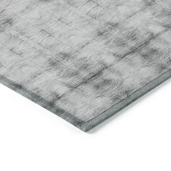 9' X 12' Silver And Gray Geometric Washable Indoor Outdoor Area Rug