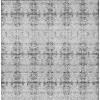 10' X 14' Silver And Gray Geometric Washable Indoor Outdoor Area Rug