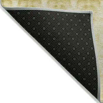 5' X 8' Wheat And Gold Geometric Washable Indoor Outdoor Area Rug