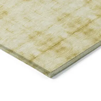 5' X 8' Wheat And Gold Geometric Washable Indoor Outdoor Area Rug