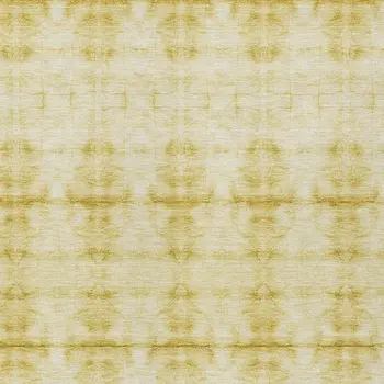5' X 8' Wheat And Gold Geometric Washable Indoor Outdoor Area Rug