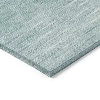 5' X 8' Aqua And Ivory Abstract Washable Indoor Outdoor Area Rug