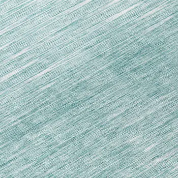 8' Aqua And Ivory Round Abstract Washable Indoor Outdoor Area Rug
