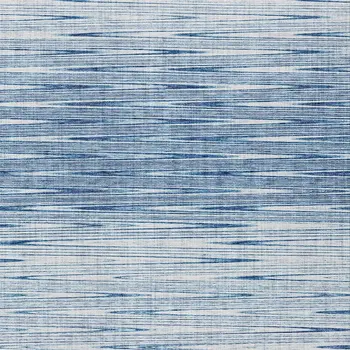 10' X 14' Navy Blue And Sky Blue Abstract Washable Indoor Outdoor Area Rug