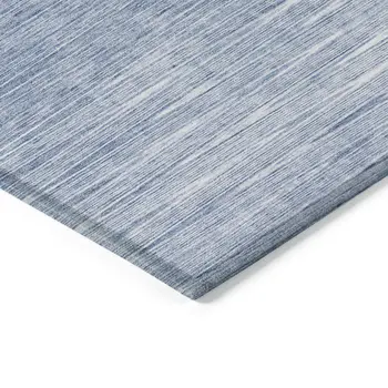 10' X 14' Denim Blue And Blue Abstract Washable Indoor Outdoor Area Rug
