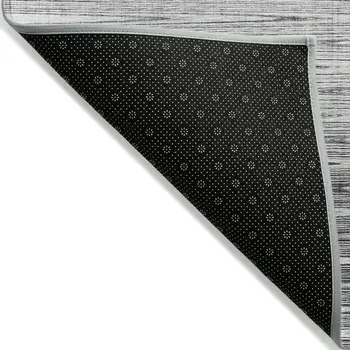 3' X 5' Gray And Charcoal Abstract Washable Indoor Outdoor Area Rug