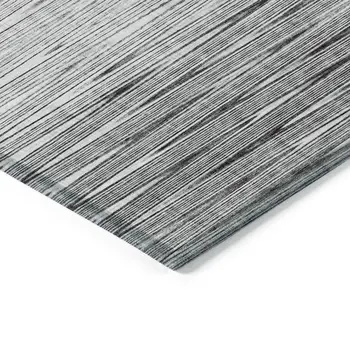 3' X 5' Gray And Charcoal Abstract Washable Indoor Outdoor Area Rug