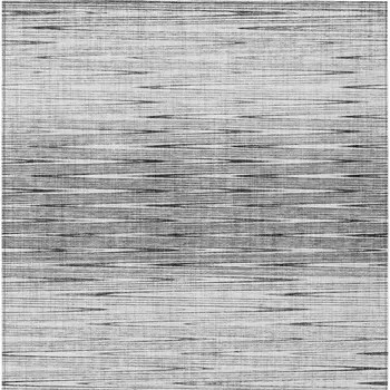 9' X 12' Gray And Charcoal Abstract Washable Indoor Outdoor Area Rug