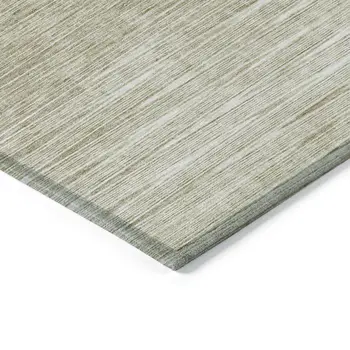 3' X 5' Khaki And Beige Abstract Washable Indoor Outdoor Area Rug