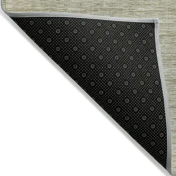 9' X 12' Khaki And Beige Abstract Washable Indoor Outdoor Area Rug