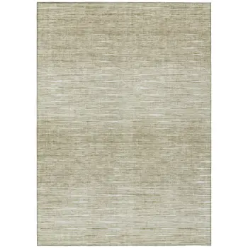 10' X 14' Khaki And Beige Abstract Washable Indoor Outdoor Area Rug